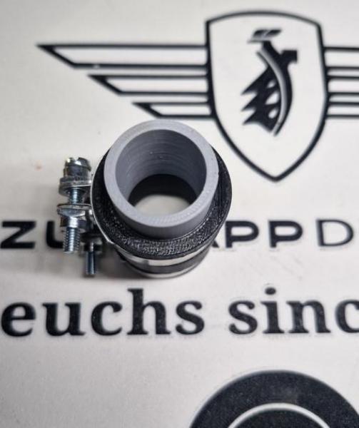 Zündapp Ansaugrohr 276-04.108 für KS 50 mit Bing 19 Vergaser inklusive Maßgenauer Ansauggummi + NORMA Schellen !